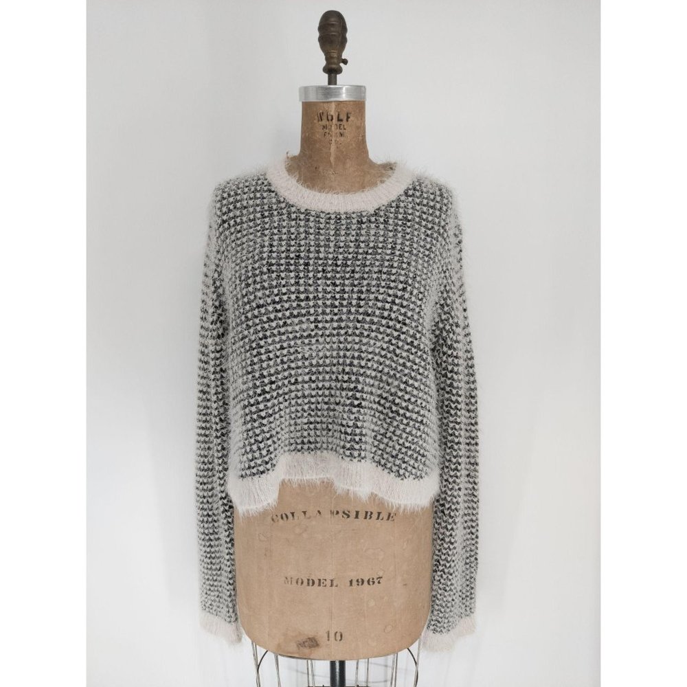 MINKPINK Double Dare Cropped Fuzzy Sweater Large